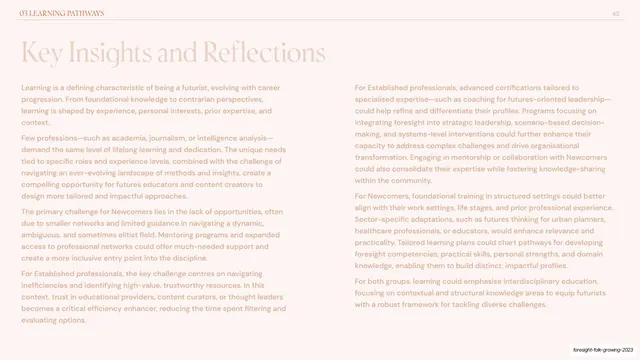 Key insights and reflections two-column essay, editorial, minimal, light
