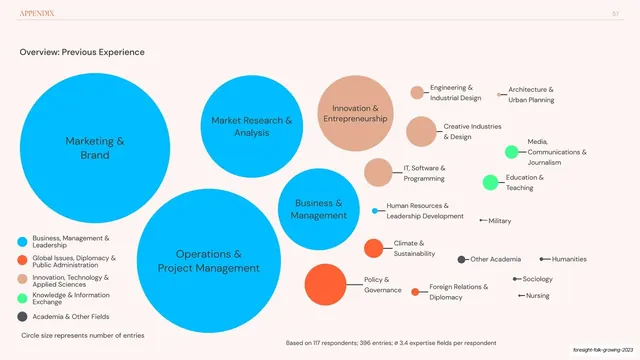 Previous experience bubble map, editorial, minimal, light
