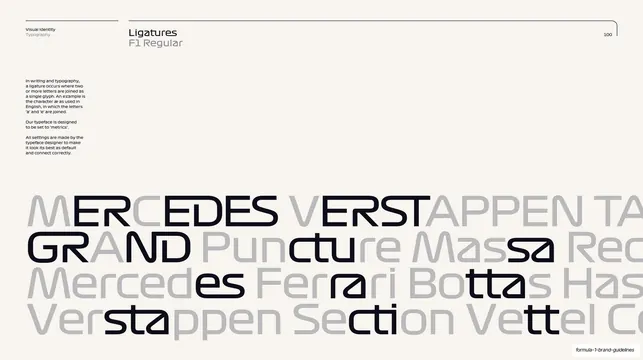 Ligatures in F1 Regular