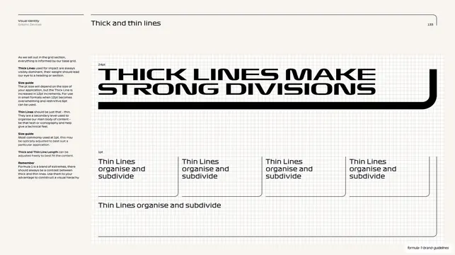 F1 thick and thin lines overview