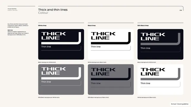 F1 thick and thin lines colour
