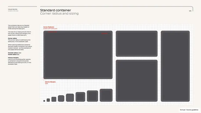Standard container sizing spec