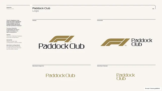 Paddock Club logo configurations