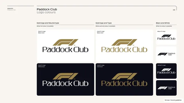 Paddock Club logo colours