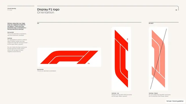 Display logo orientation do and don't