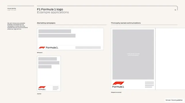 F1 Formula 1 logo example applications