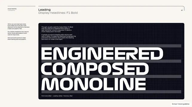 Leading, F1 Bold headlines