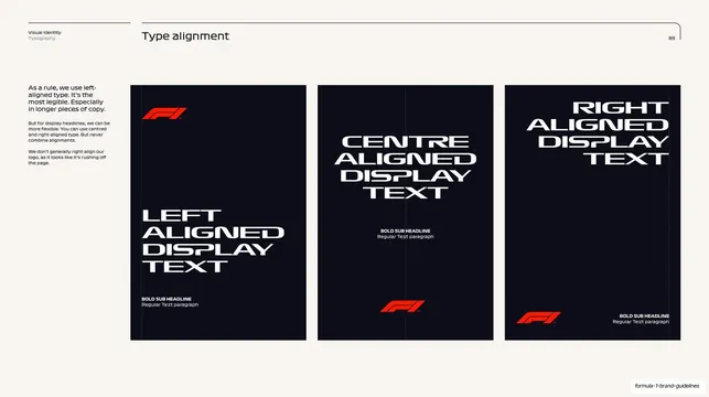 Type alignment templates