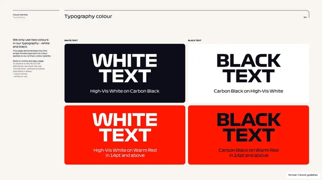 F1 type colour combinations slide