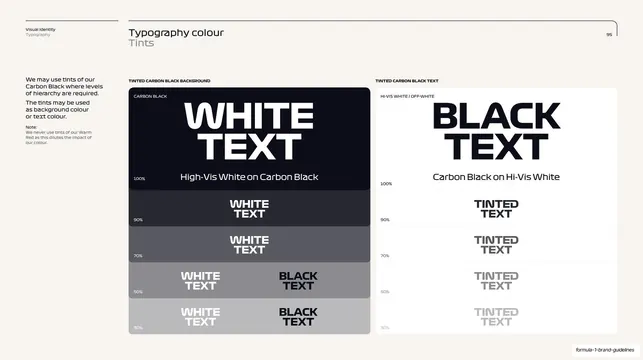 F1 type colour tints slide