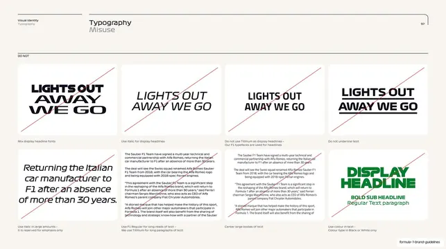 F1 typography misuse grid slide