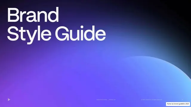 Frame.io Brand Style Guide 2023, dark-mode, minimal, dark