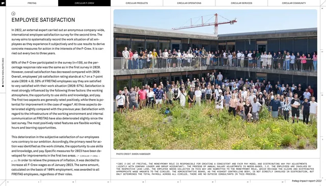 Employee satisfaction split text and crowd photo