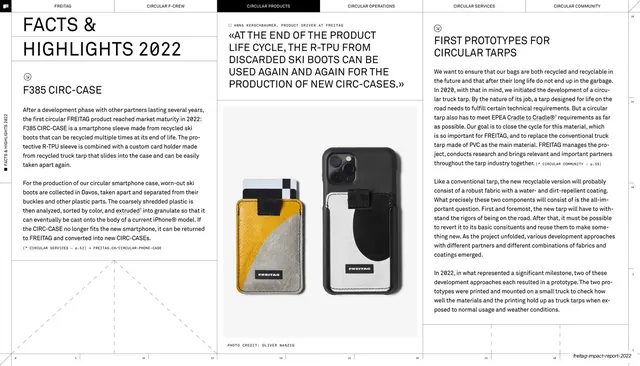 CIRC-CASE prototypes with pull quote and product photos