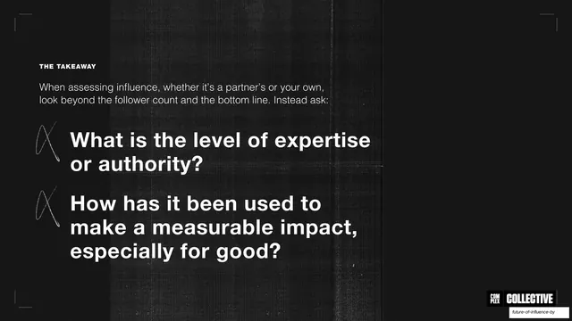 The takeaway, assessing influence questions