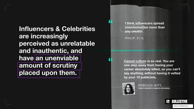 Influencers perceived as inauthentic, quote cards