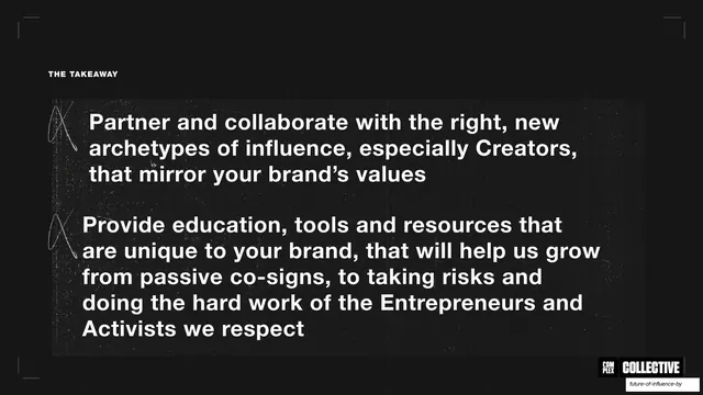 The takeaway, collaborate with new archetypes
