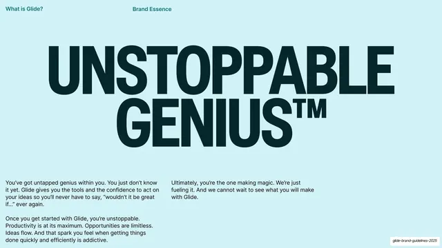 Unstoppable Genius brand essence
