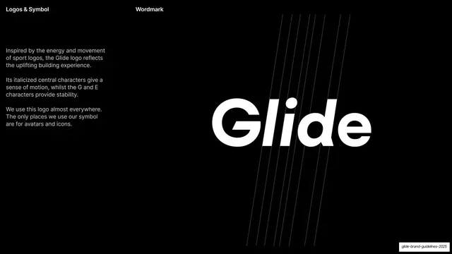 Wordmark rationale with diagonal lines