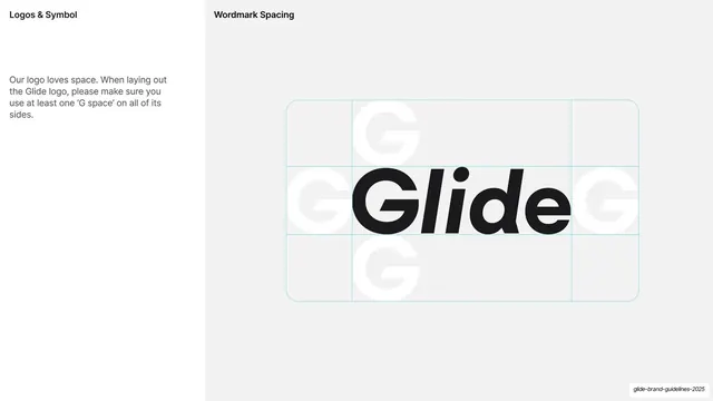 Wordmark clear-space G-grid diagram