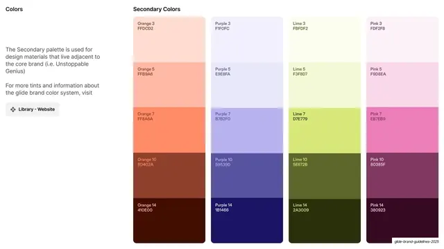 Secondary color ramps grid