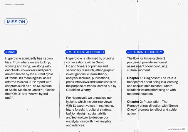 Mission, bias / method / learning journey