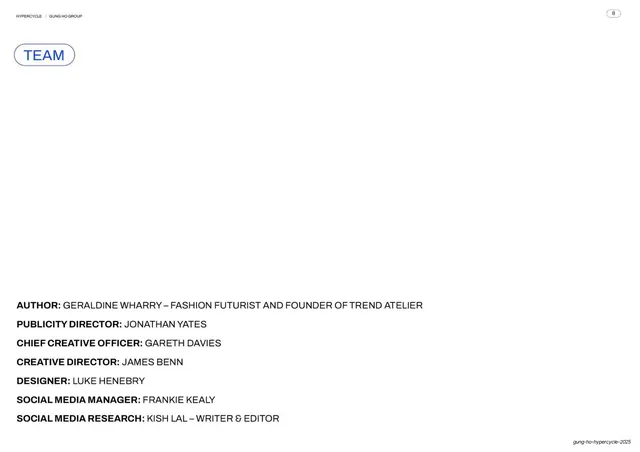 Team credits list