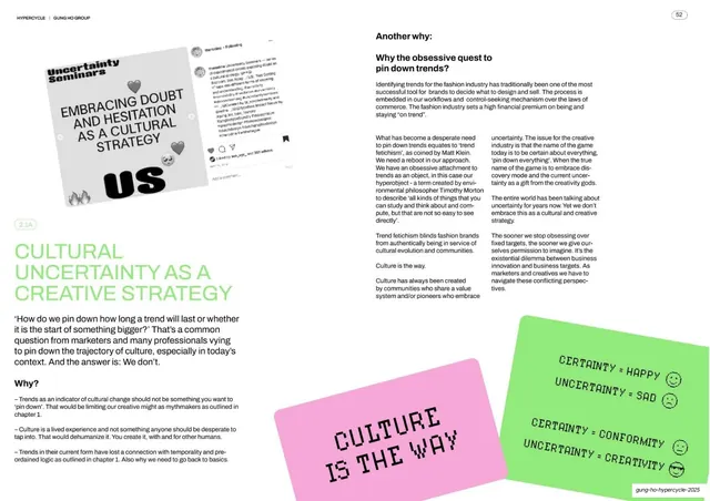 Cultural uncertainty as a creative strategy spread