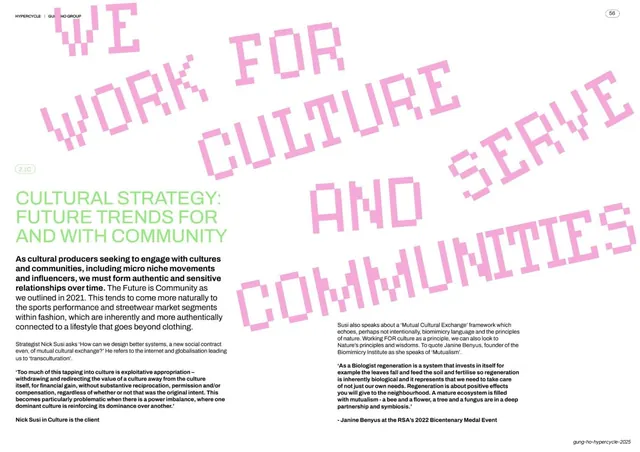 We work for culture editorial spread