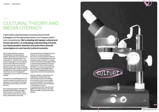 Cultural theory and media literacy spread