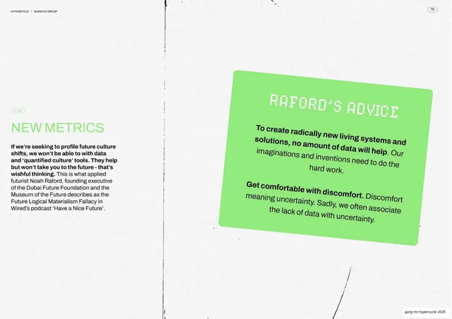 New Metrics Raford's Advice spread