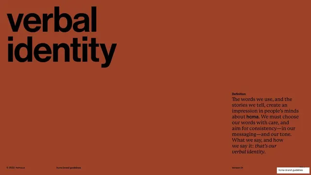 Verbal identity section divider