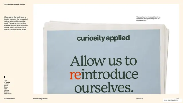 Tagline as display element