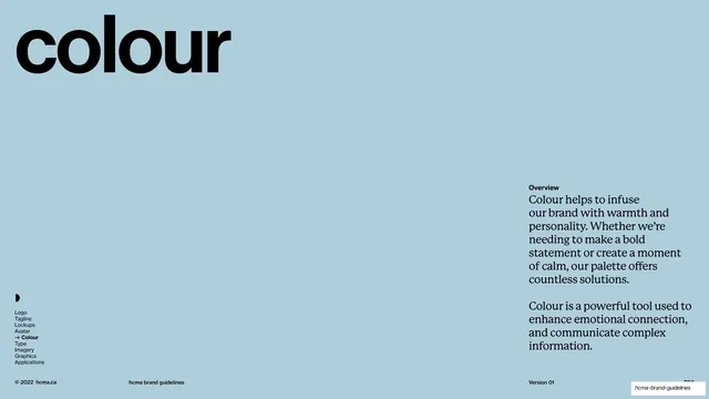 Colour section opener