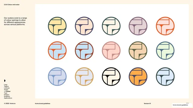 HCMA colour and avatar pairings grid