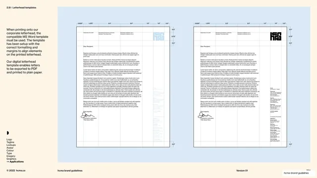 HCMA letterhead templates page