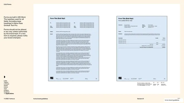 HCMA forms templates page