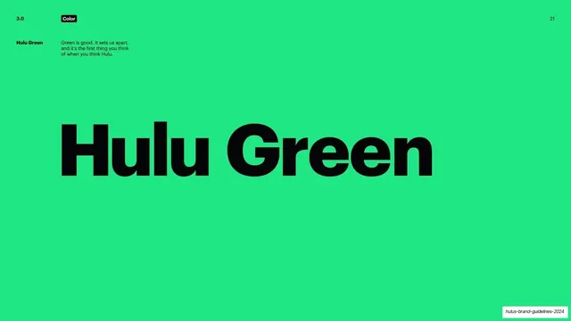 Hulu Green hero color slide