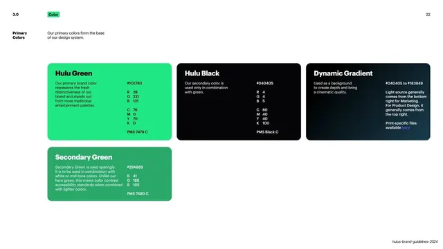 Hulu primary colors card grid