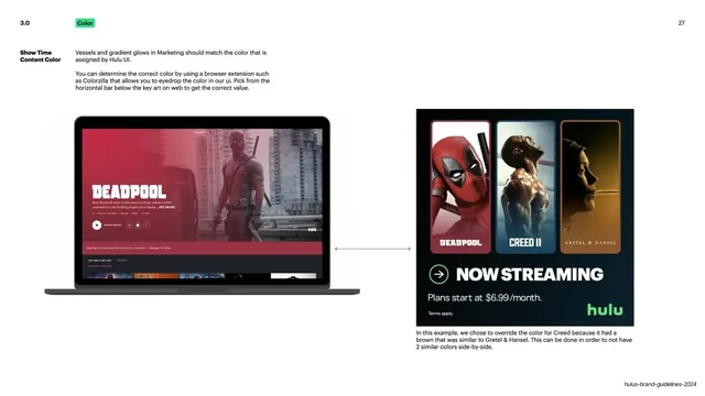 Hulu content color matching example
