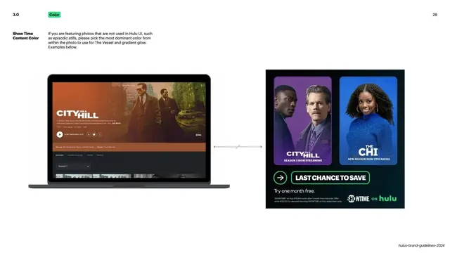 Hulu episodic stills color sourcing