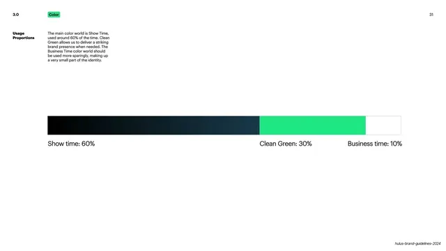 Hulu color usage proportions bar