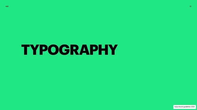 Hulu TYPOGRAPHY section divider