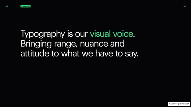 Hulu typography statement slide