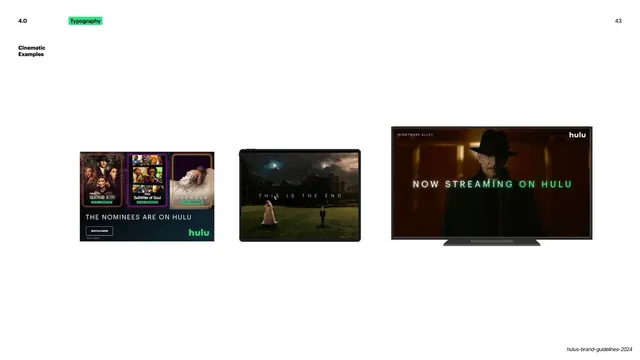 Hulu cinematic typography examples