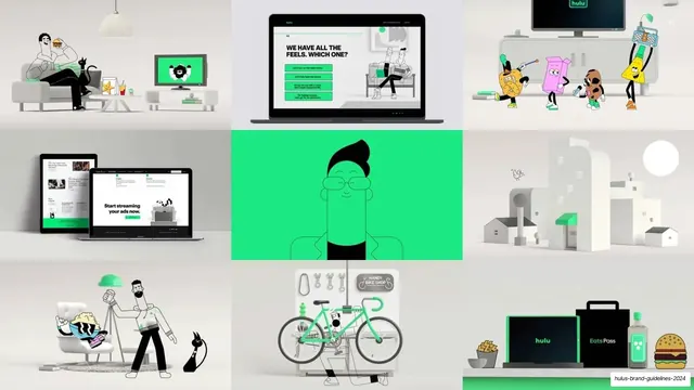 Hulu illustration style grid