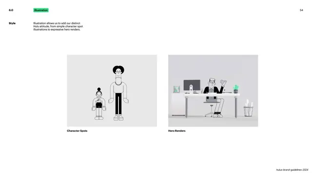Hulu illustration style spots and renders