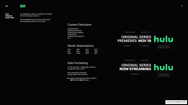 Hulu Originals static CTA anatomy
