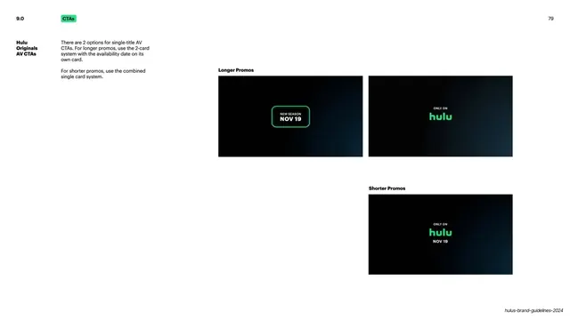 Hulu Originals AV CTA options