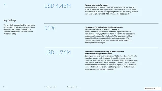 Key findings, three headline statistics